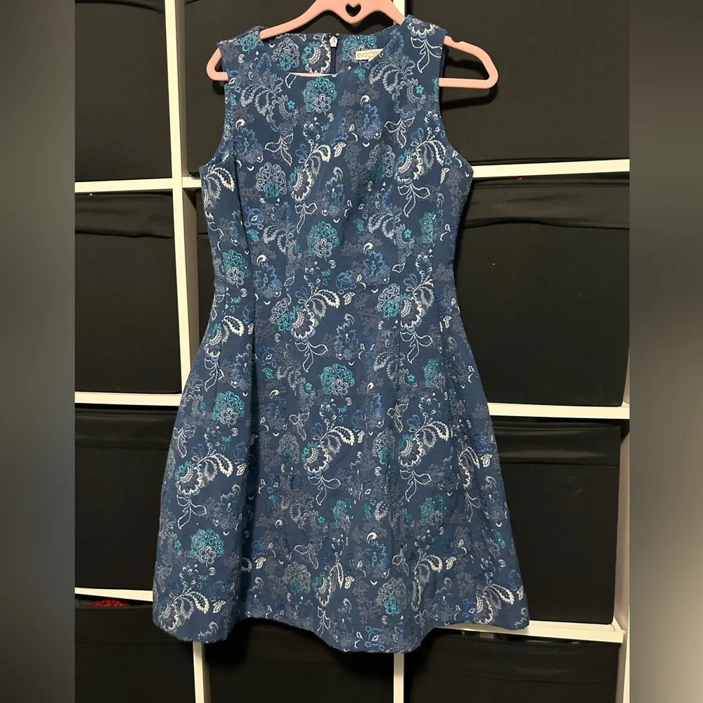 evamendes Elegant Blue Floral Women's Dress - Picture 2 of 2